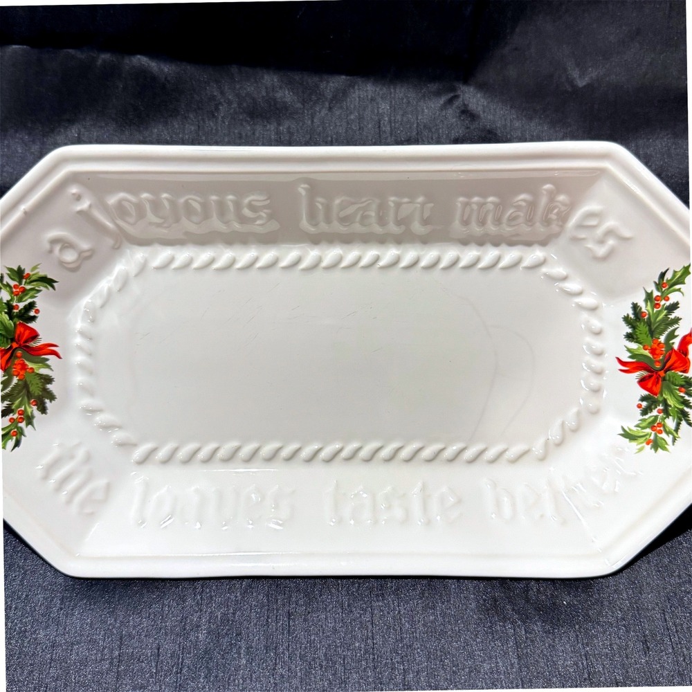 Pfaltzgraff Christmas Heritage Joyous Heart Rectangular Platter 528 USA 12in
